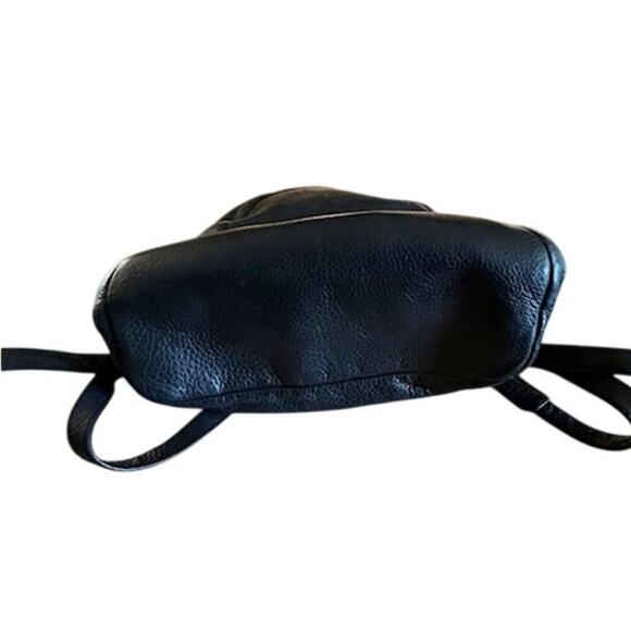 Michael Kors Black Pebbled Leather Backpack with Gold Logo Plate - Picture 10 of 10